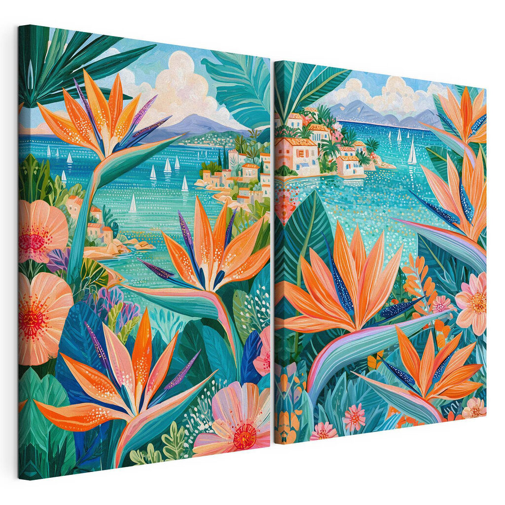 Costa con flores tropicales — vista del producto