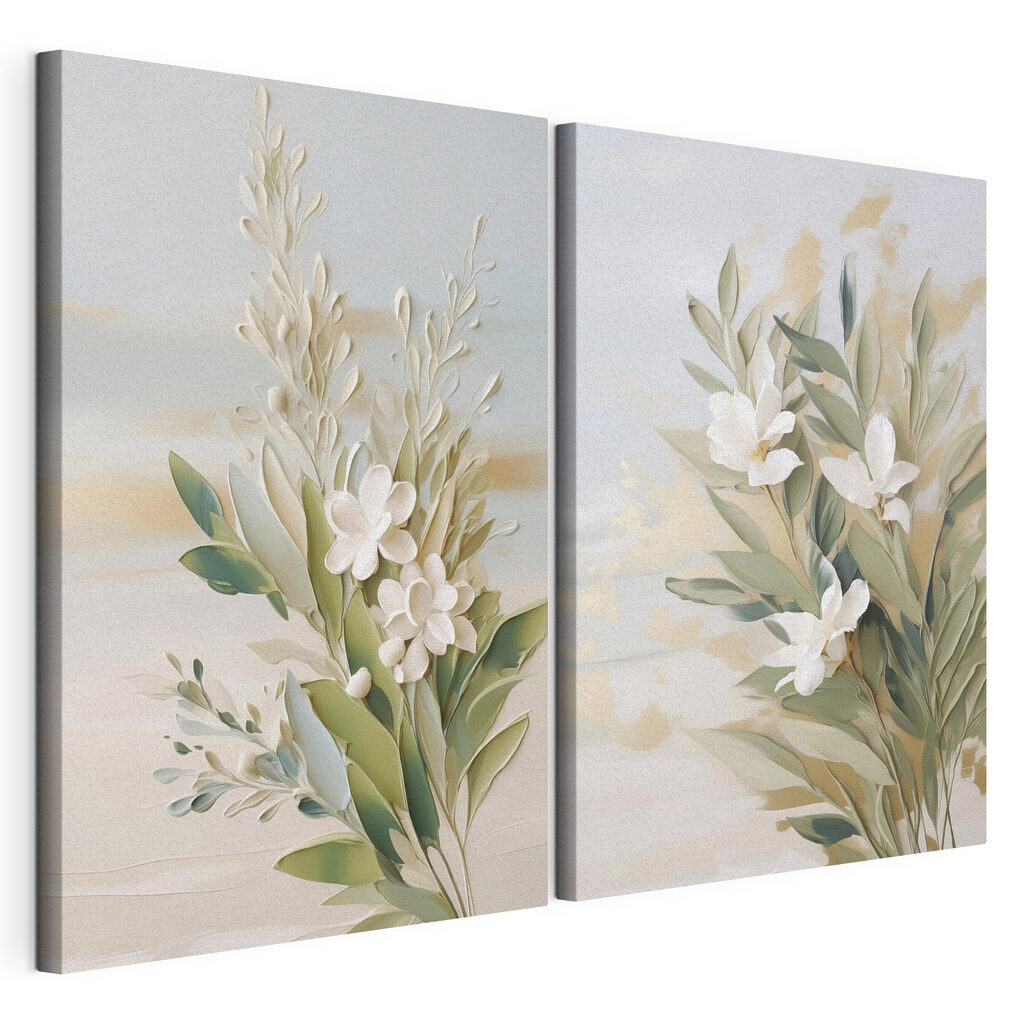 Flores blancas en verde — vista del producto