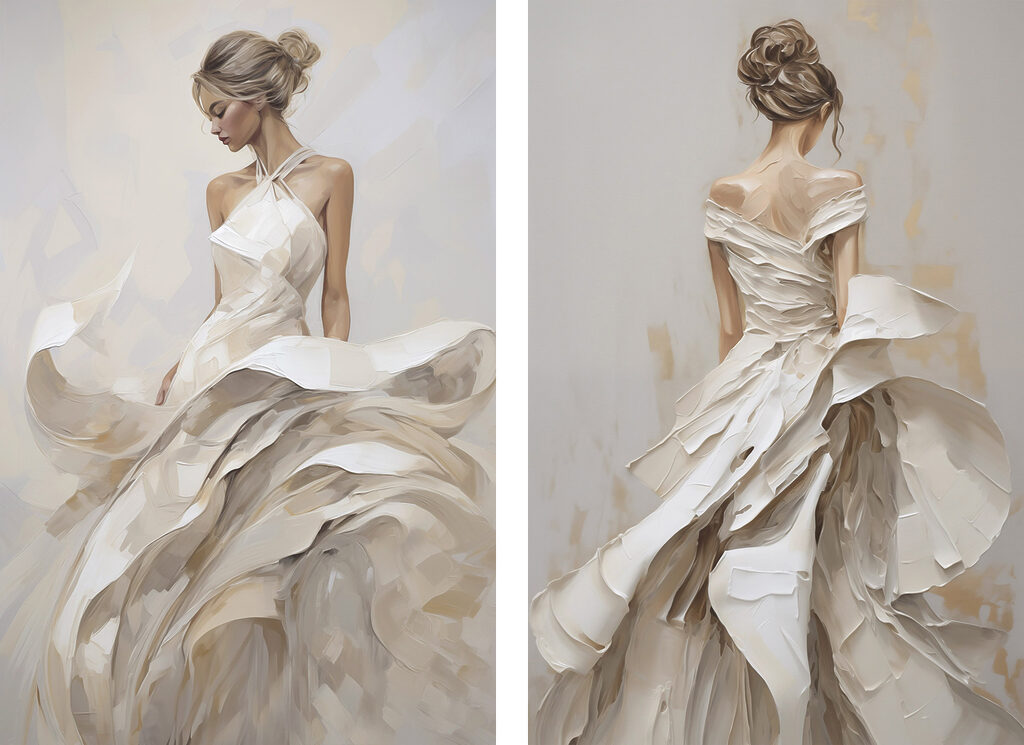 Vestidos en movimiento — diseño completo