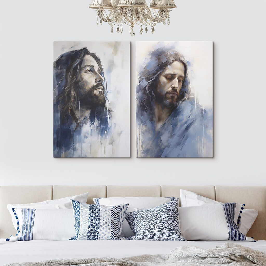 Hombres en bruma azul — interior 1