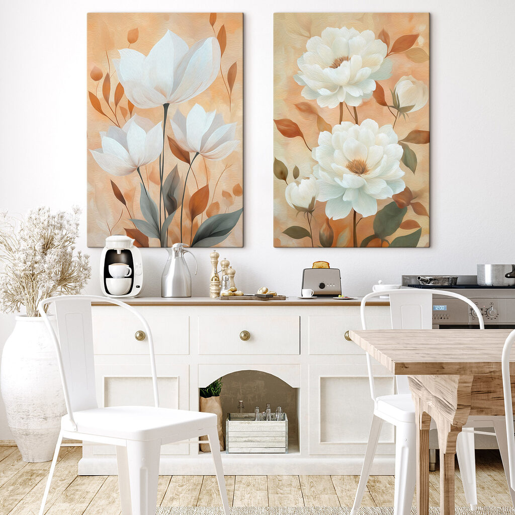 Flores blancas sobre naranja — interior 2