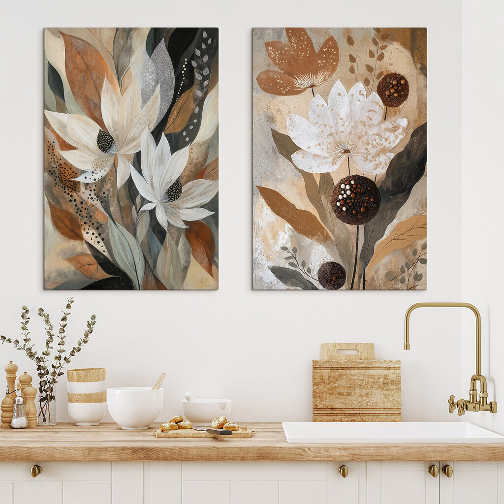 Flores entre manchas terrosas — interior 2