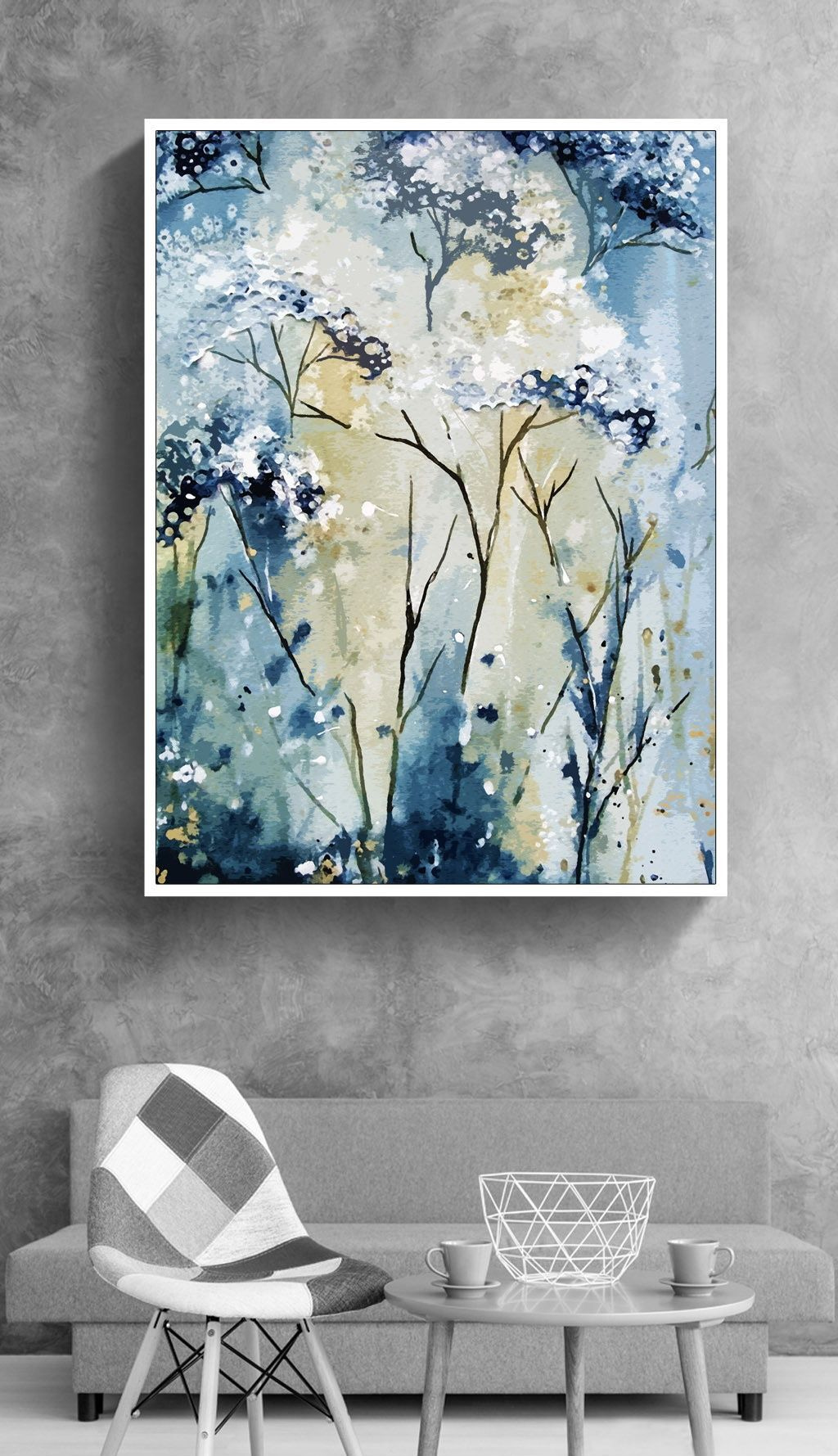 Ramas en flor azul — interior 2