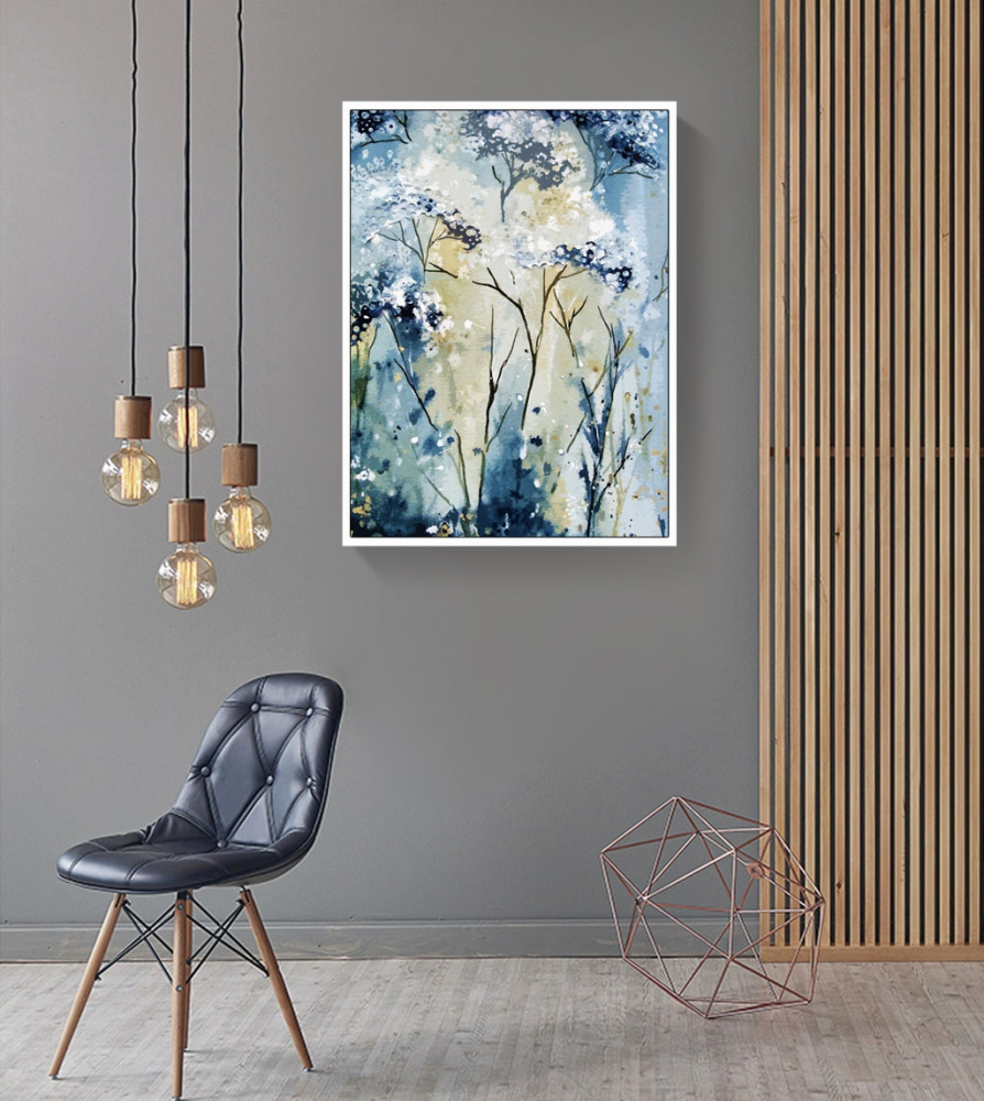 Ramas en flor azul — interior 3