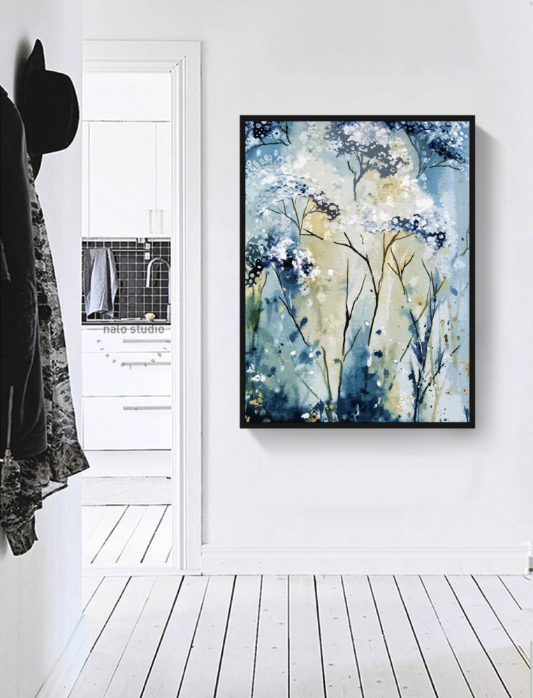 Ramas en flor azul — interior 1