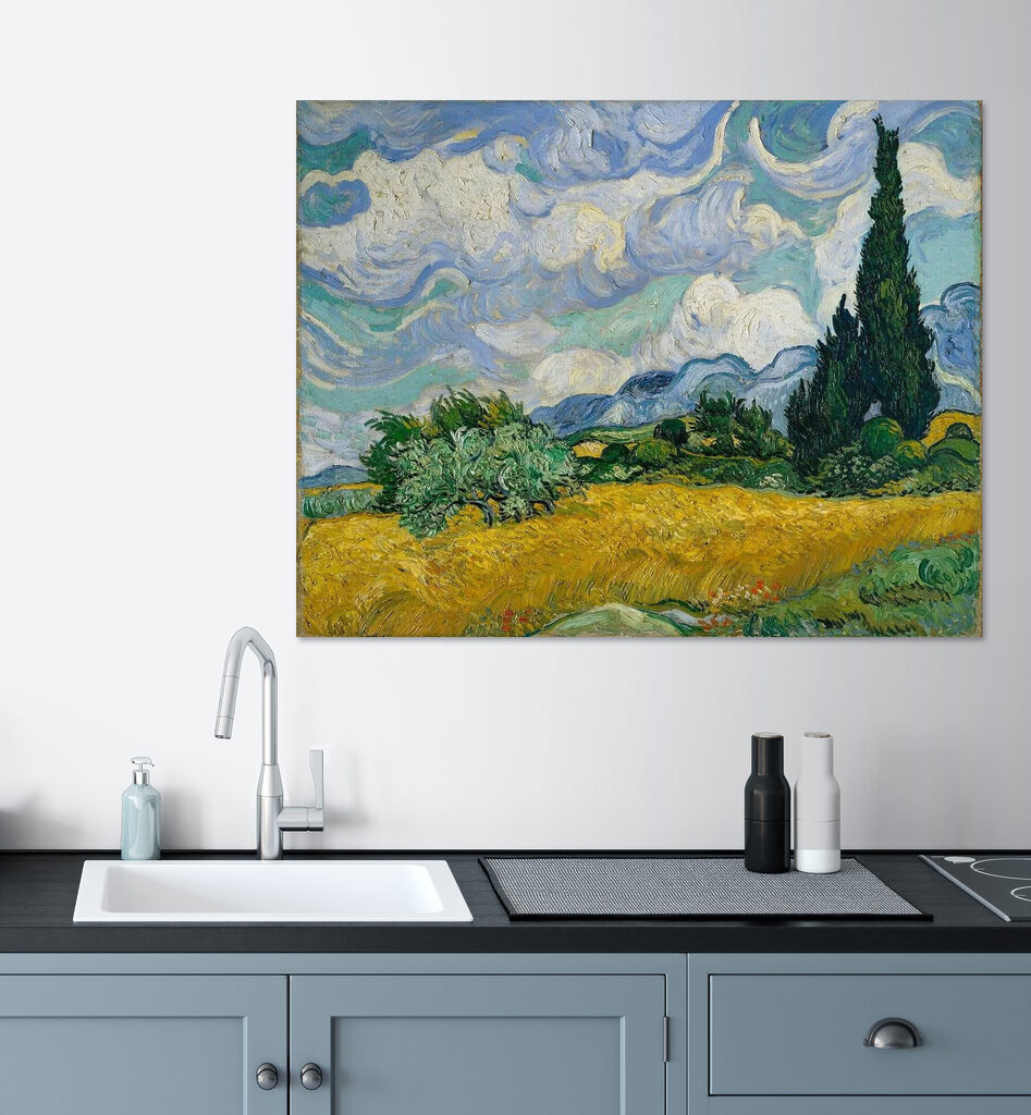Cipreses bajo nubes giratorias — interior 2