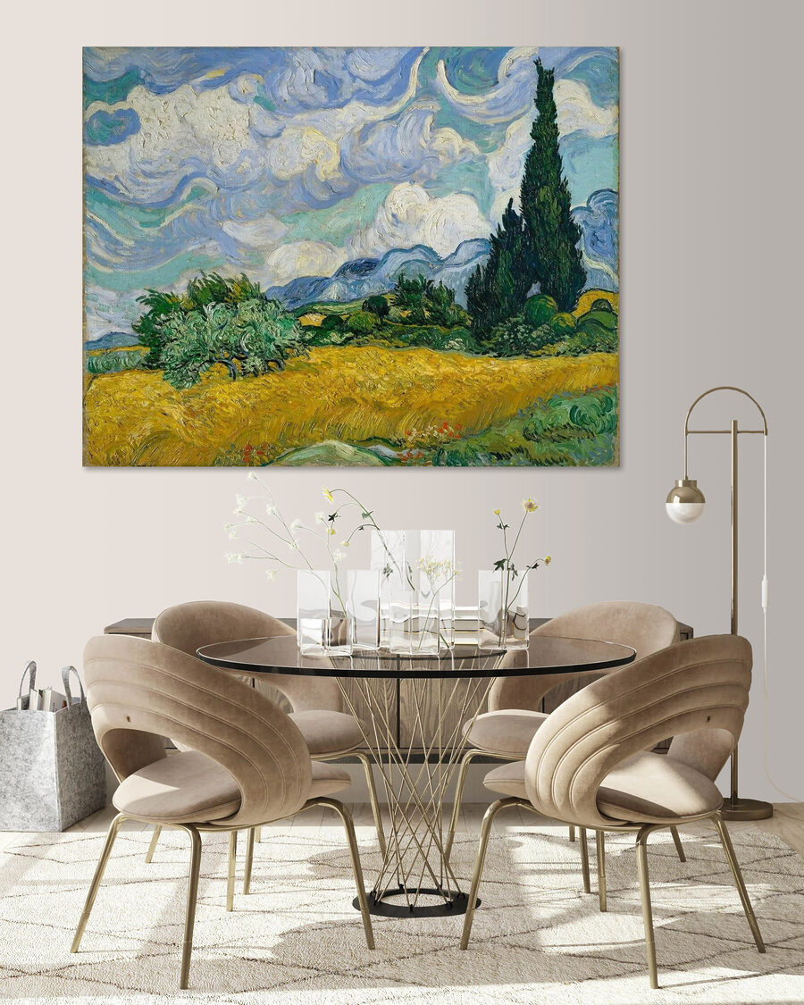Cipreses bajo nubes giratorias — interior 6