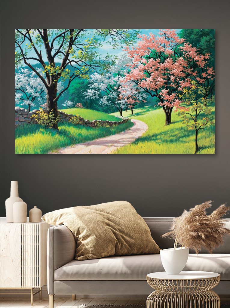 Sendero con flores rosas — interior 3