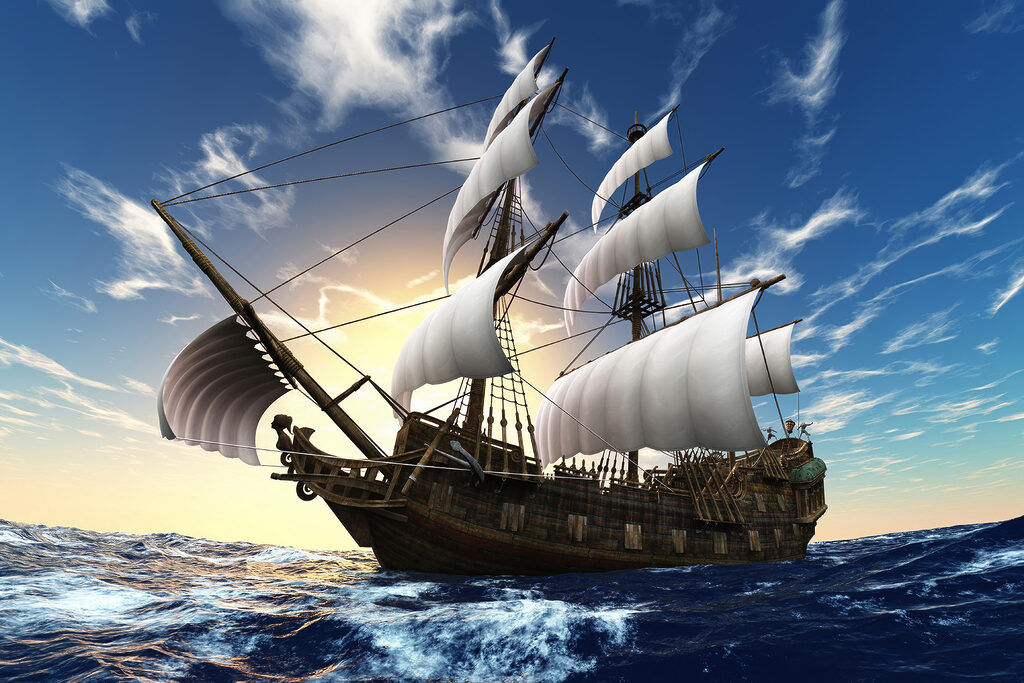 Velero a toda vela — diseño completo
