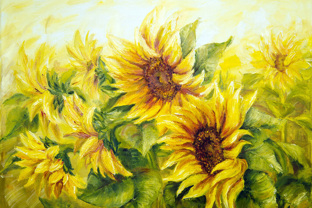 Girasoles en amarillo cálido — diseño completo