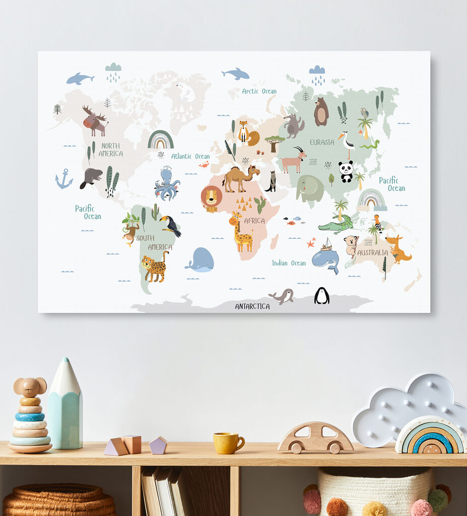 Amigos animales del mundo en un interior