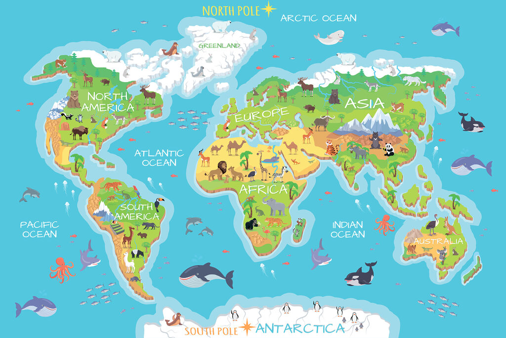 Mundo en colores alegres — diseño completo