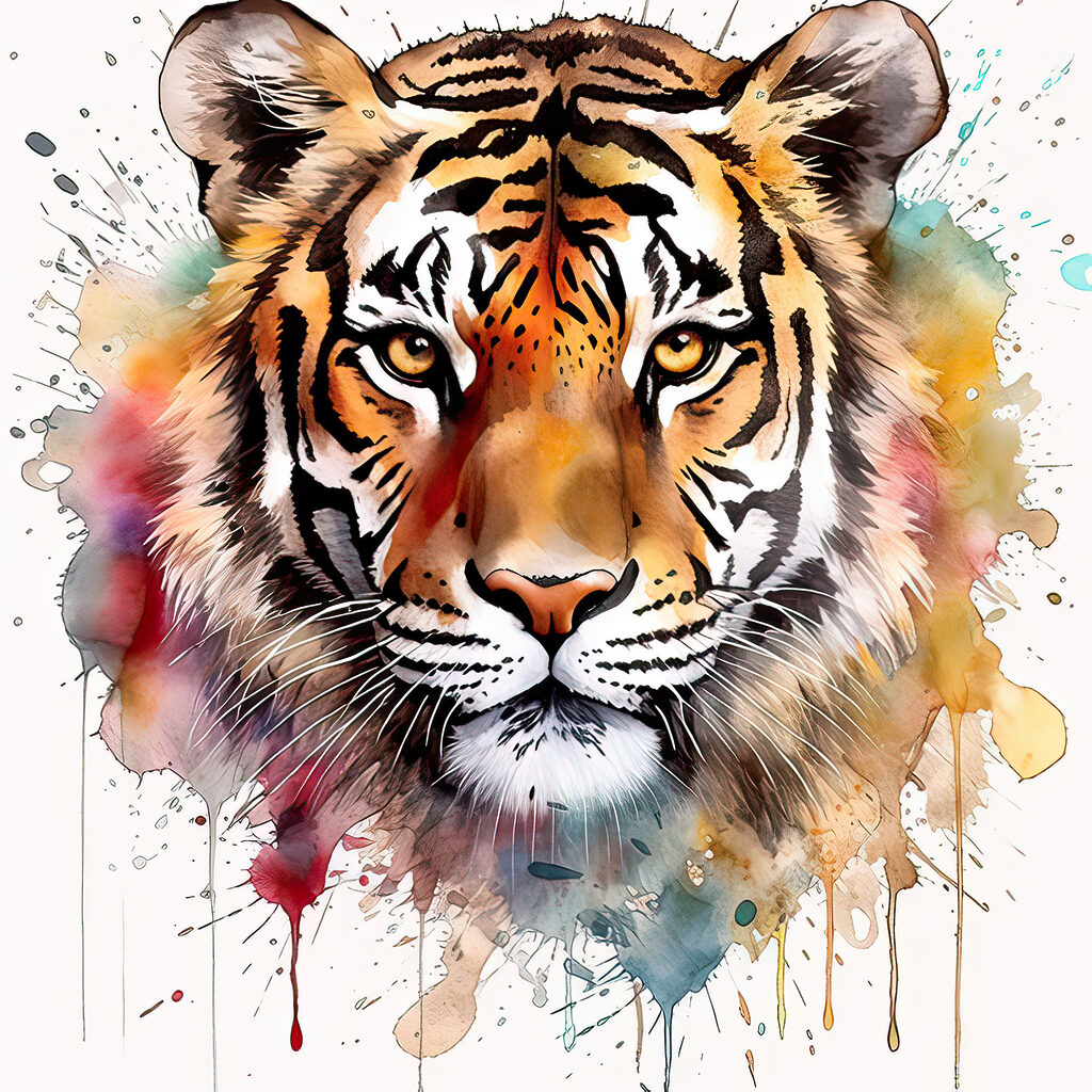 Tigre de mirada cálida — diseño completo