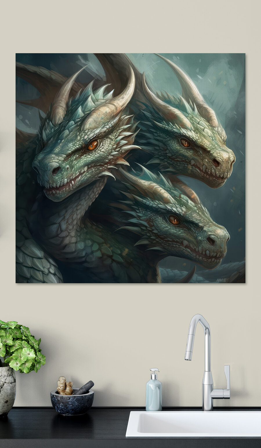 Tres dragones en sombra — interior 1