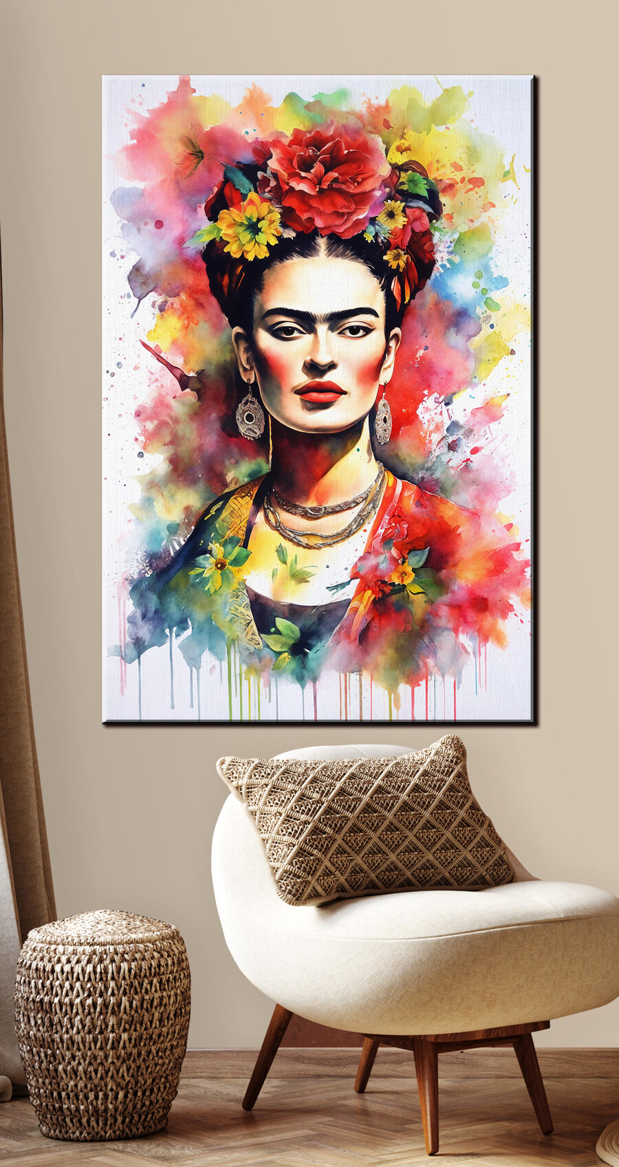 Retrato floral en acuarela — interior 2