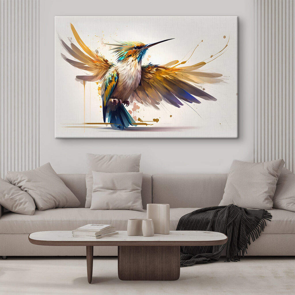 Colibrí de alas abiertas — interior 3