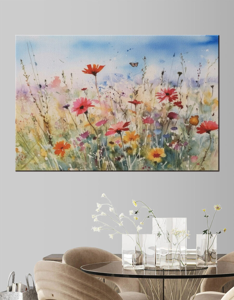 Mariposa sobre la pradera en un interior