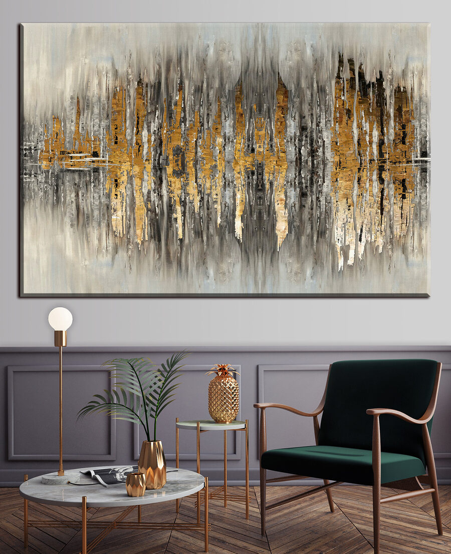 Reflejos dorados en gris en un interior