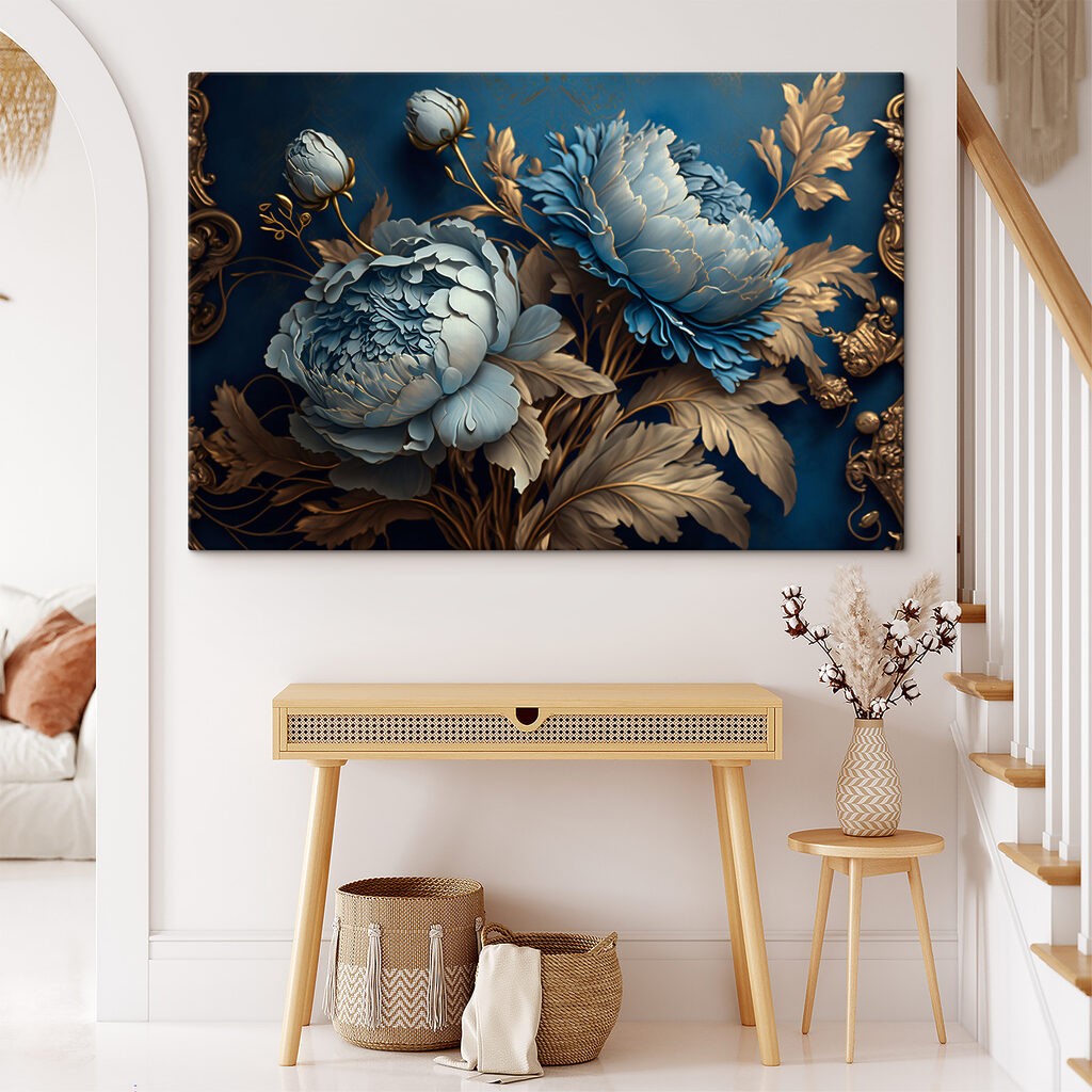 Flores azules, hojas ornamentales — interior 4