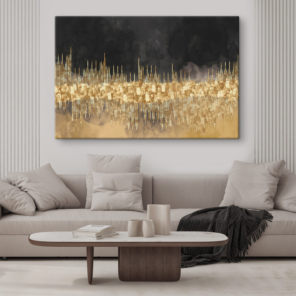Líneas doradas sobre negro — interior 3