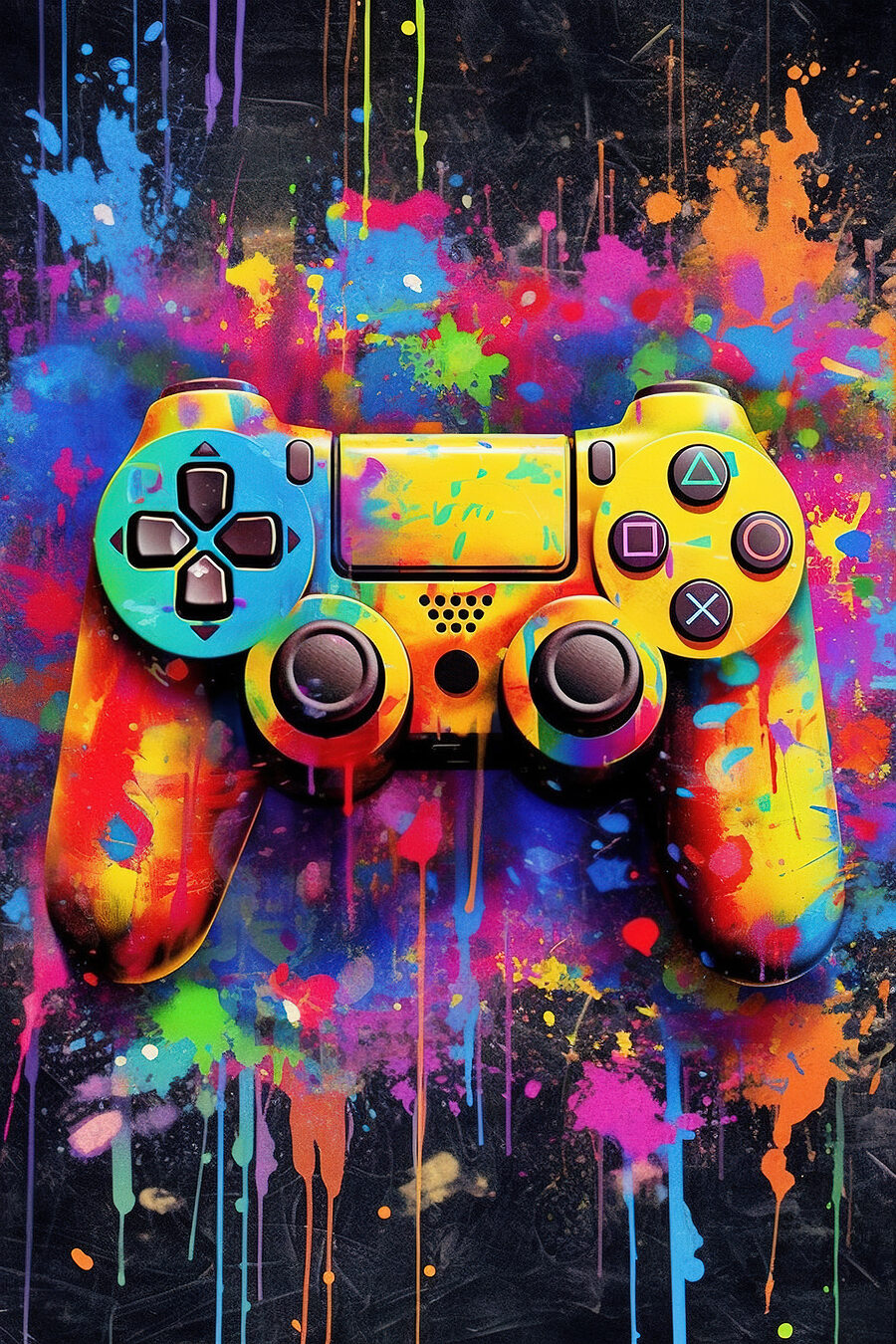 Mando de colores chorreantes — diseño completo