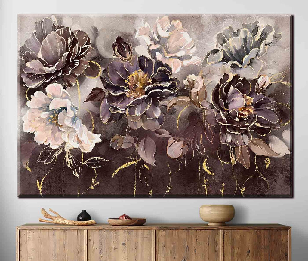 Flores en gris profundo — interior 1