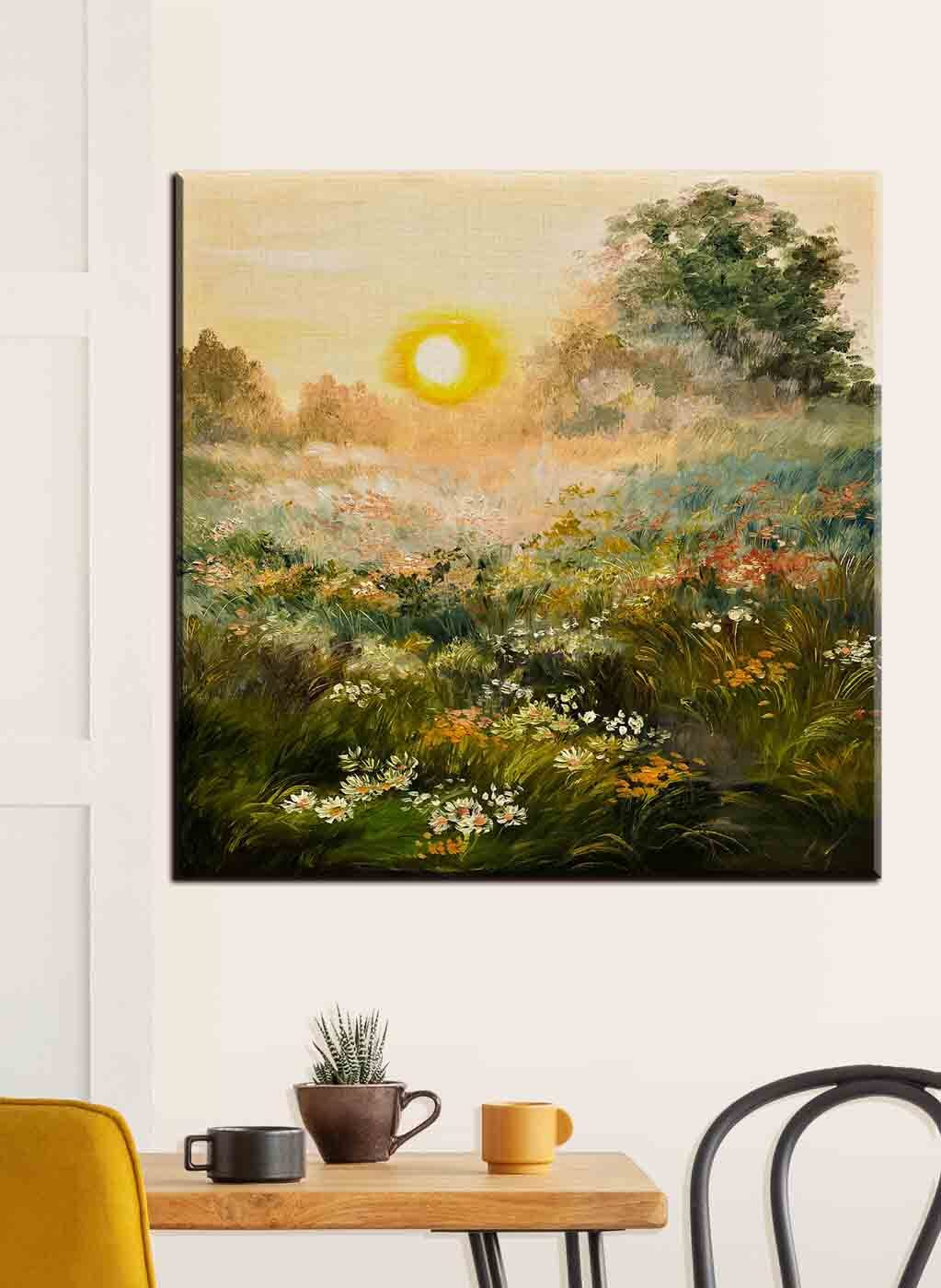 Atardecer sobre el campo — interior 1