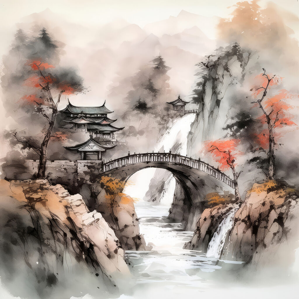 Puente entre la niebla — diseño completo