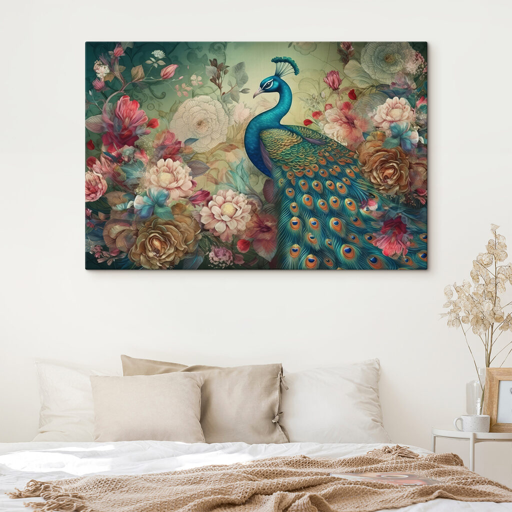 Pavo real en rosal — interior 4