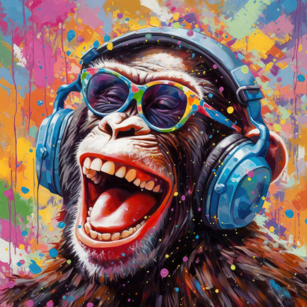 Mono sonriente — diseño completo