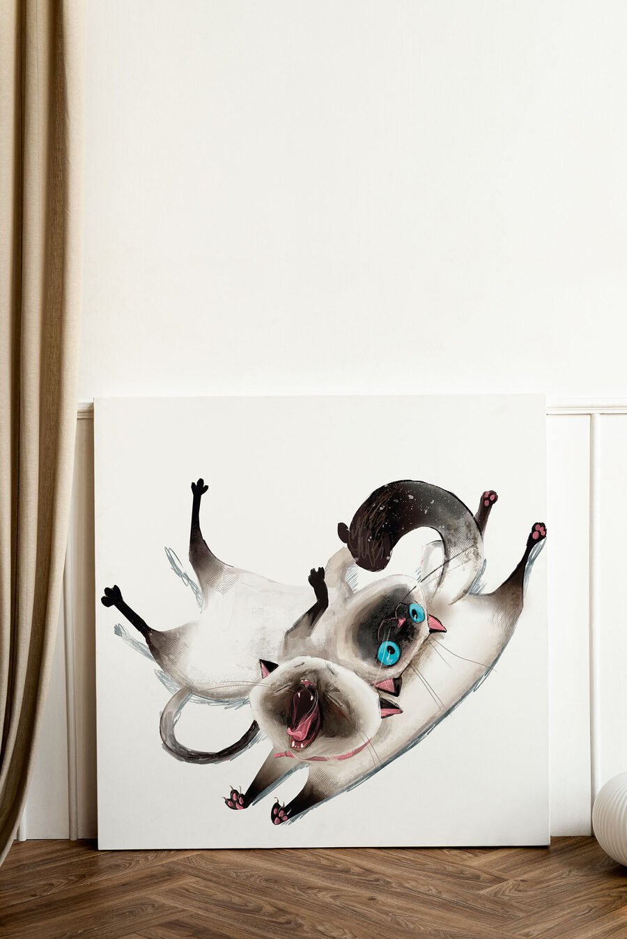 Dos gatos haciendo volteretas — interior 1
