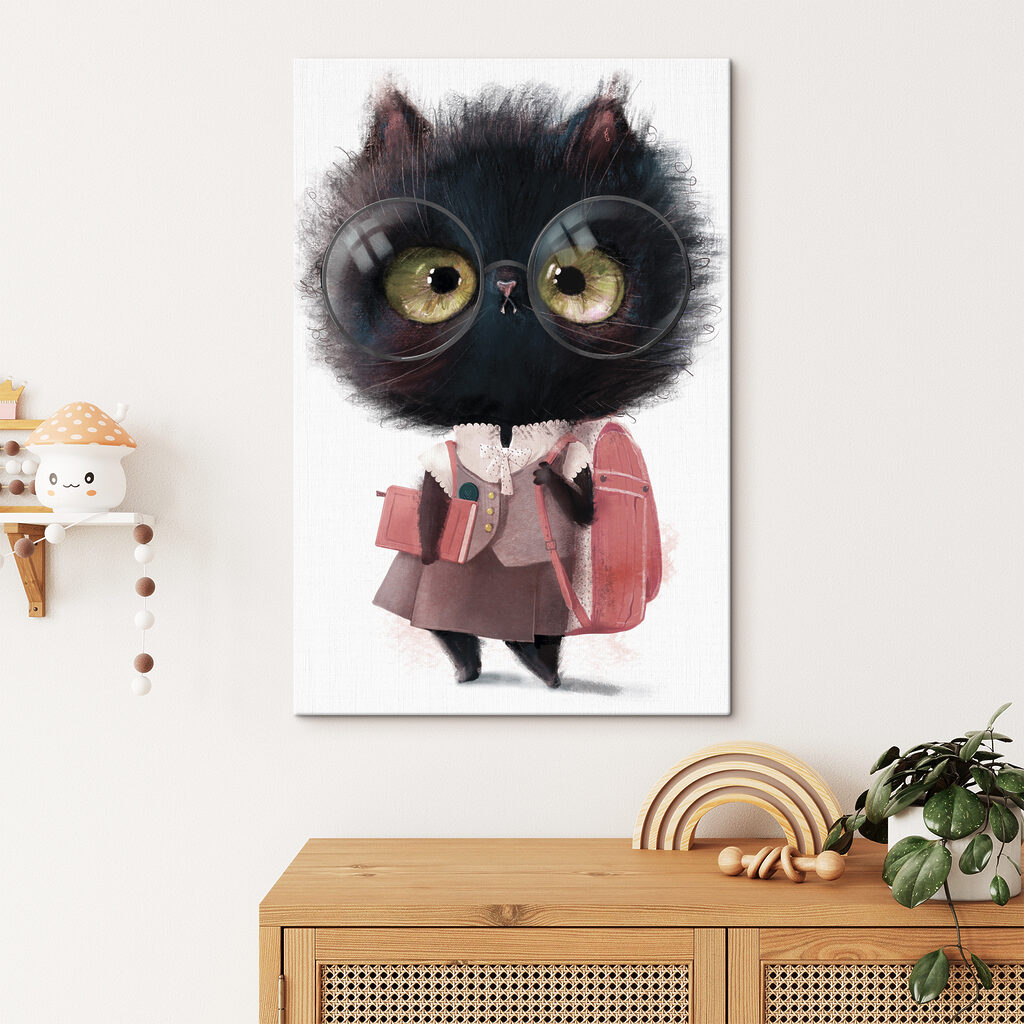 Gatito listo para clase — interior 3