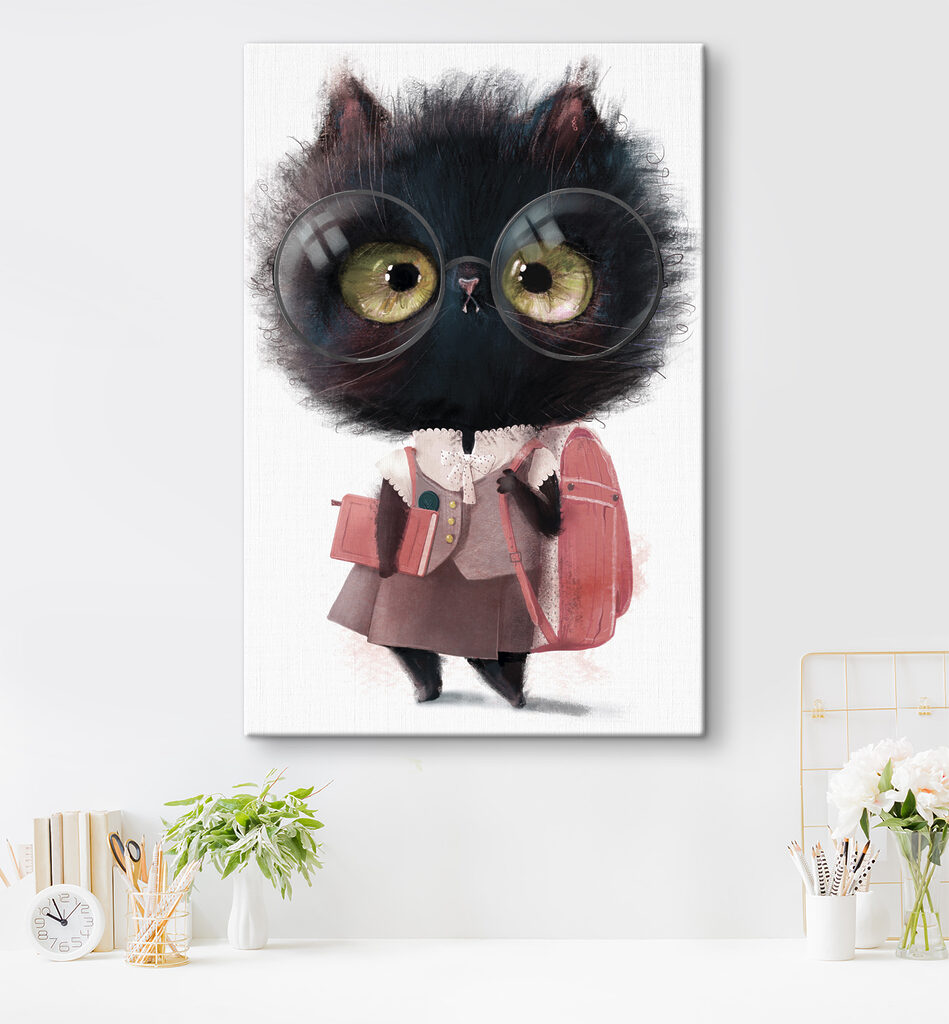 Gatito listo para clase — interior 4