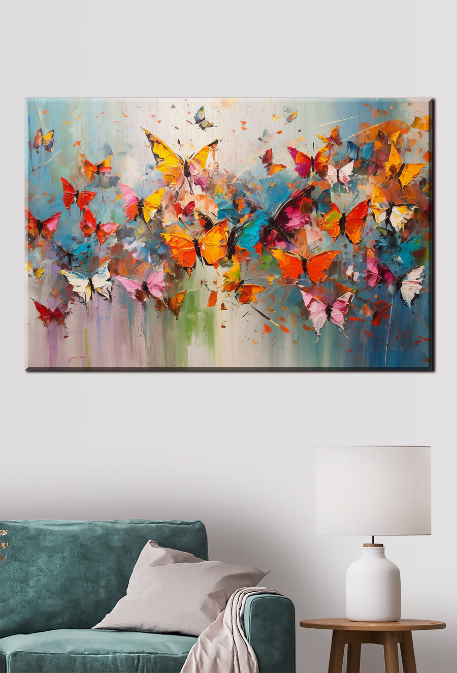 Mariposas de color en un interior