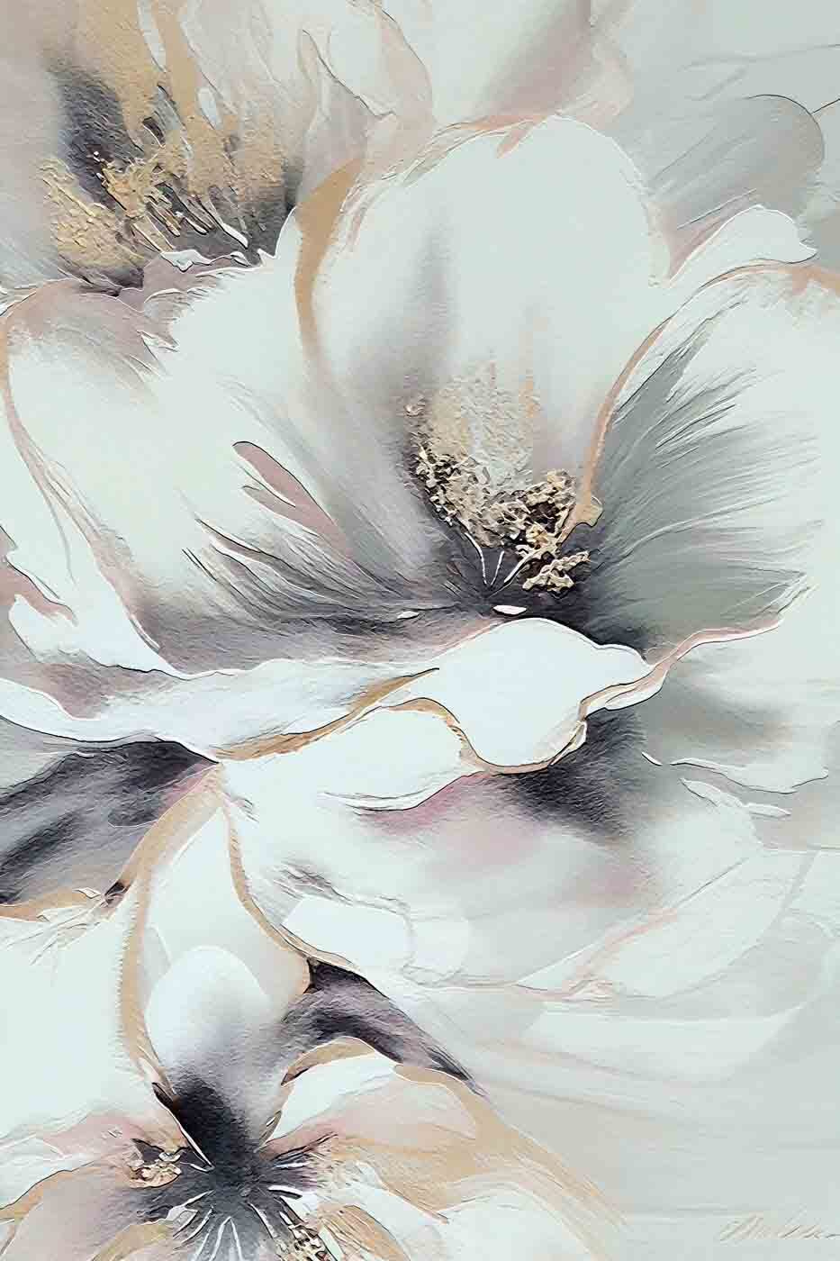 Flor blanca tranquila — diseño completo