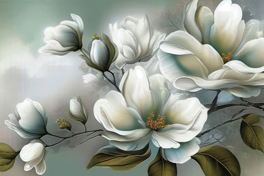 Magnolia en verde fresco — diseño completo