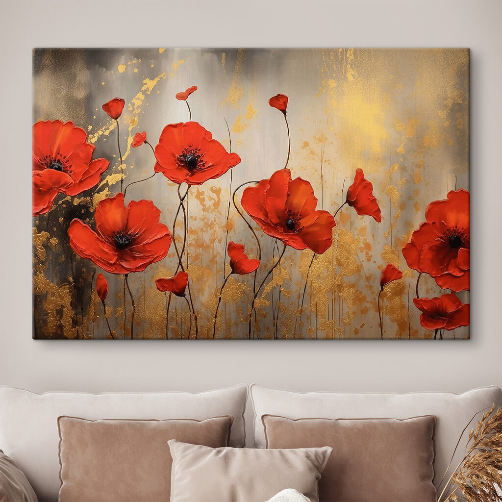 Amapolas sobre fondo dorado — interior 2
