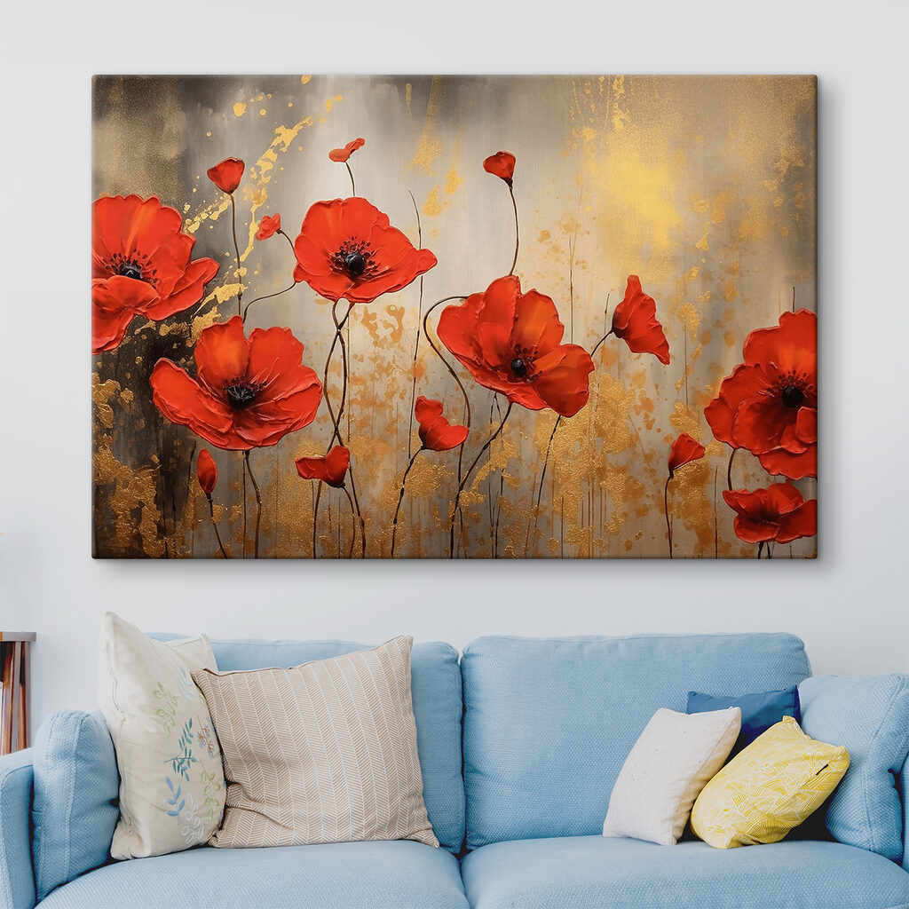 Amapolas sobre fondo dorado — interior 3