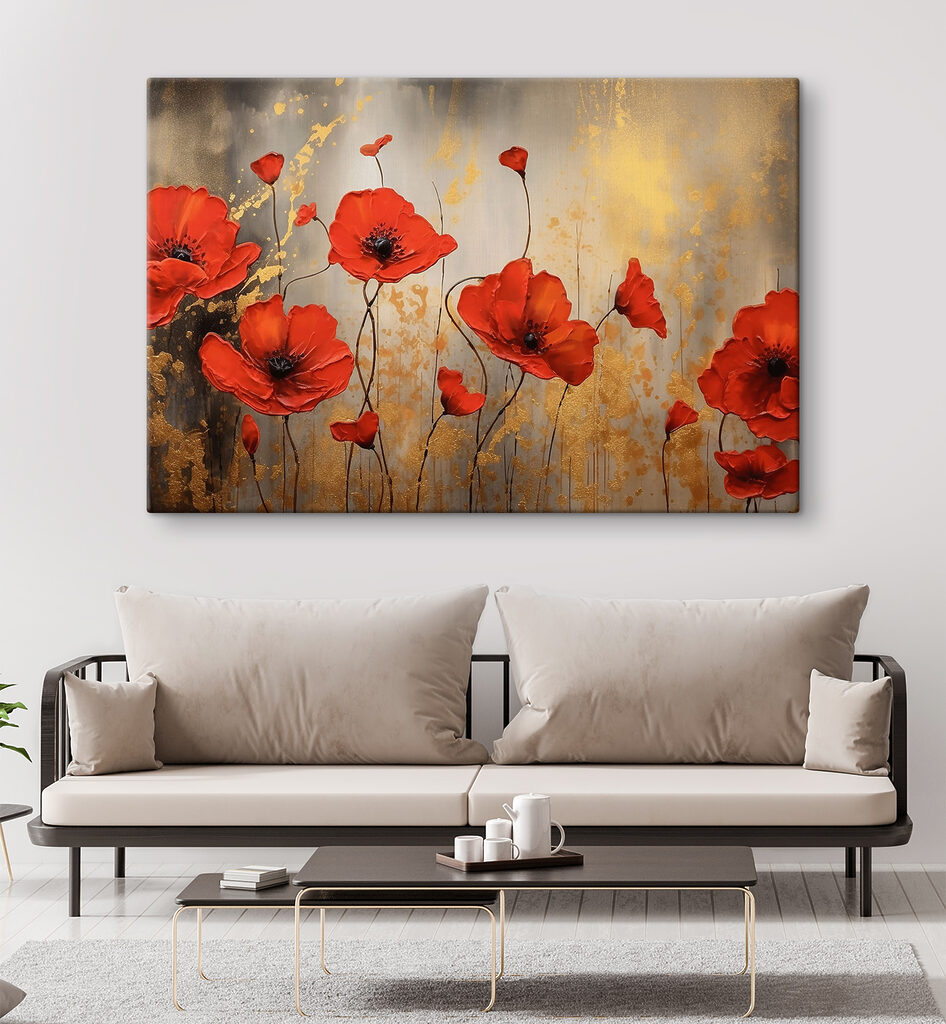 Amapolas sobre fondo dorado — interior 5