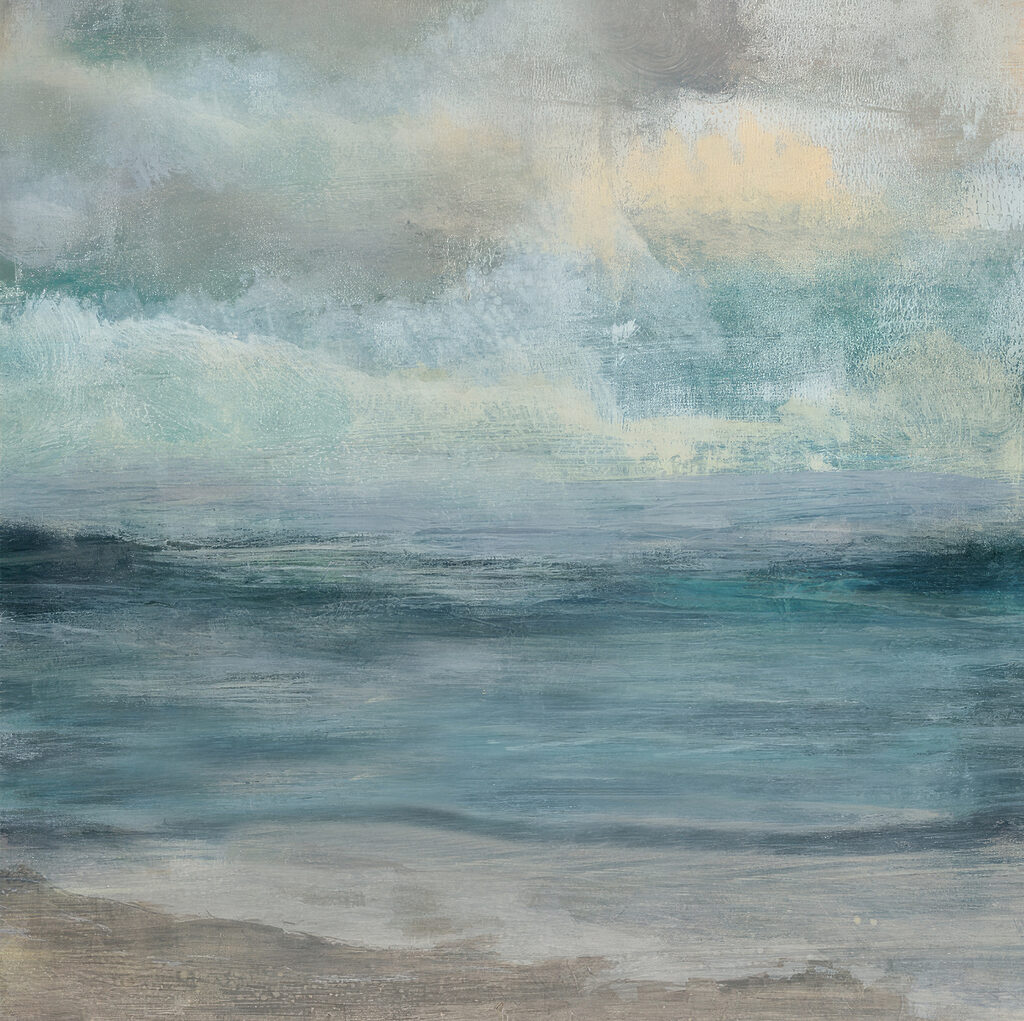 Horizonte en niebla azul — diseño completo