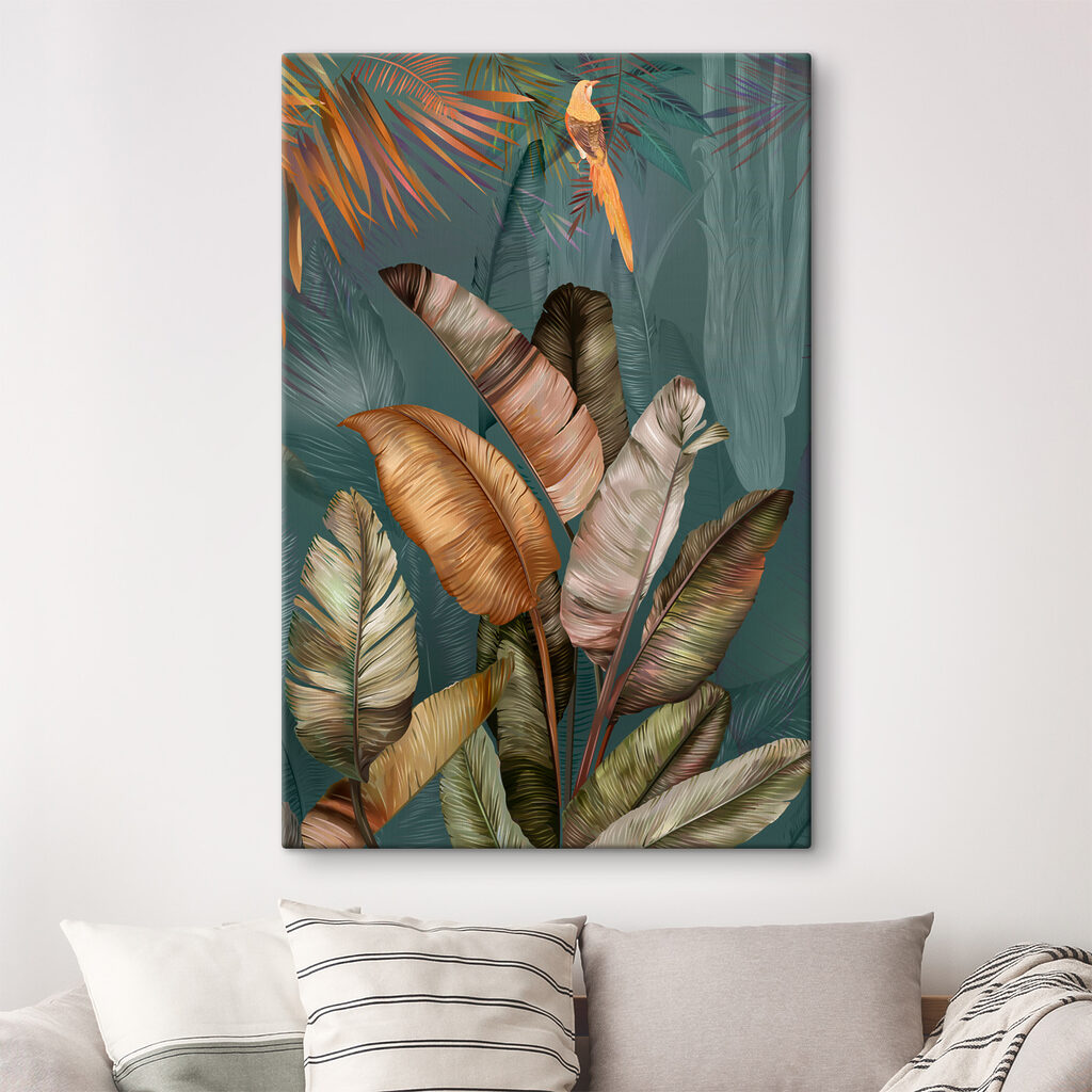 Hojas tropicales en cobre — interior 1