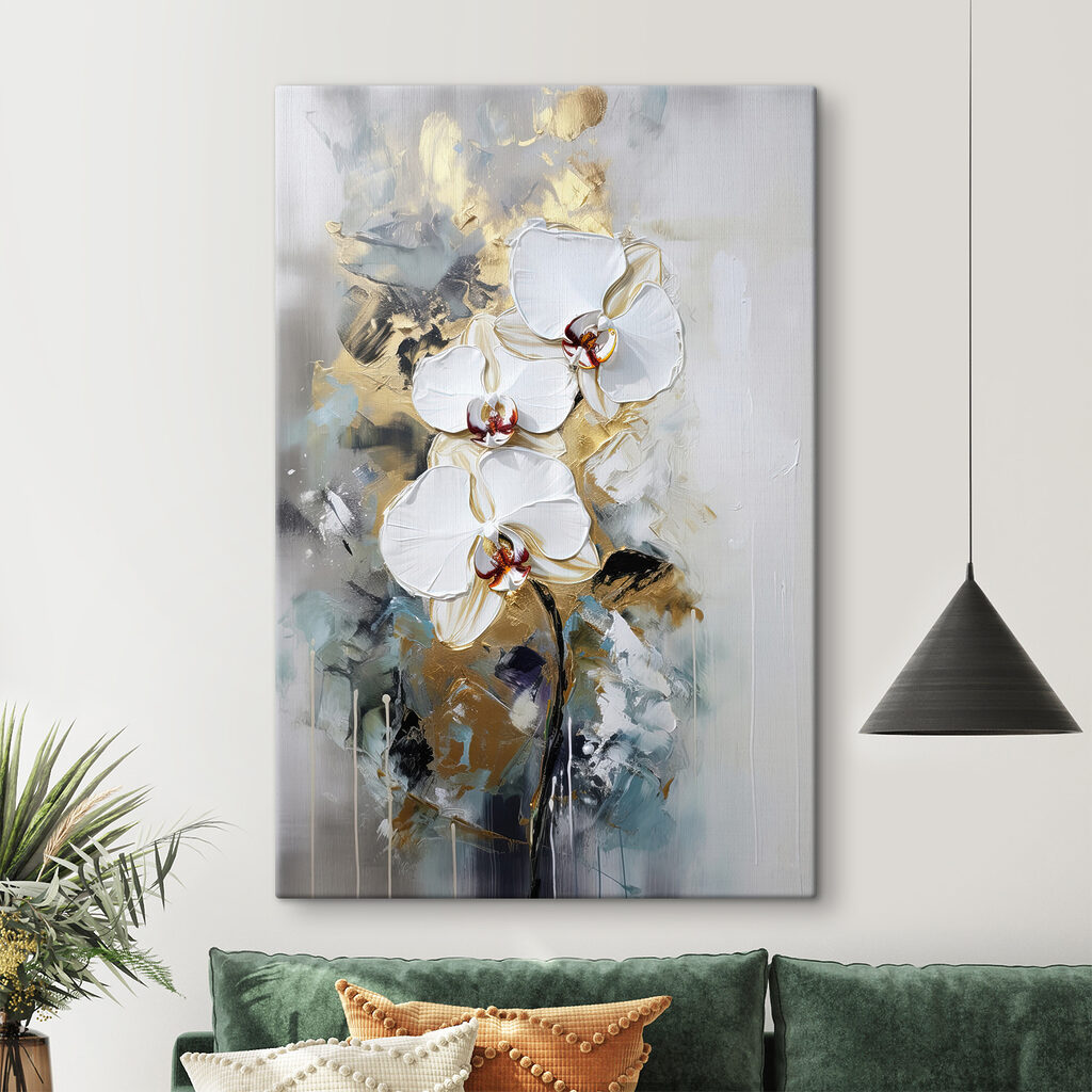 Orquídeas entre trazos grises — interior 3