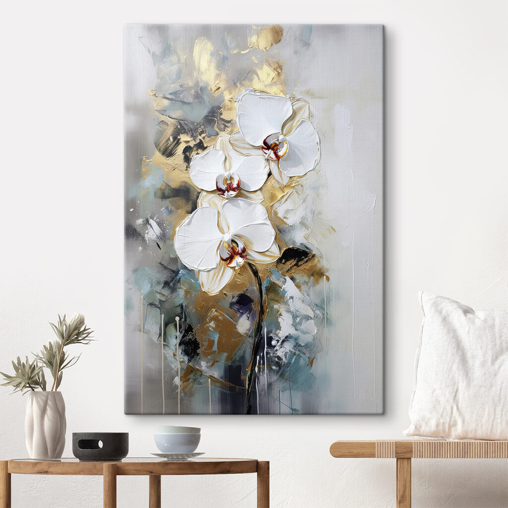 Orquídeas entre trazos grises — interior 4