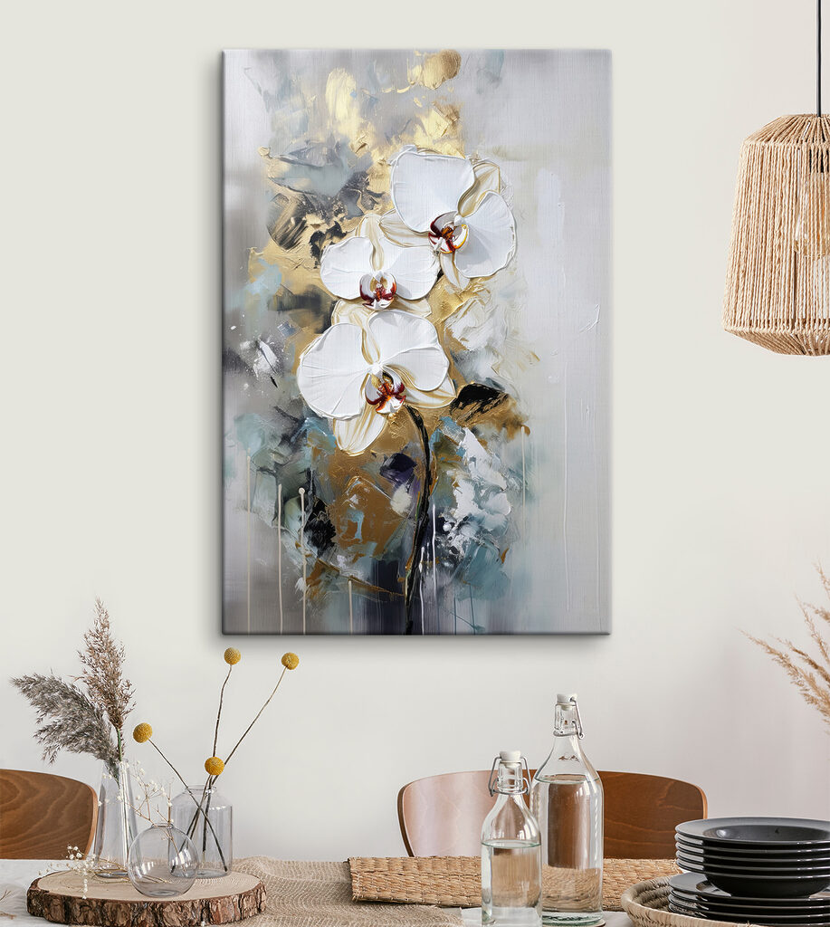 Orquídeas entre trazos grises — interior 5