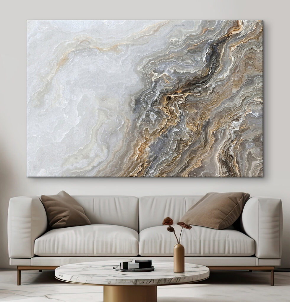 Vetas cálidas sobre gris — interior 1