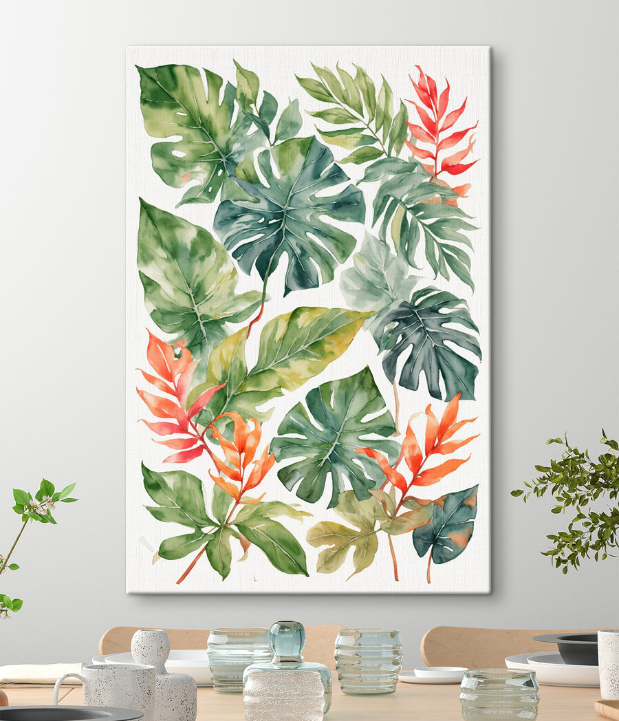 Ramas tropicales sobre blanco — interior 3