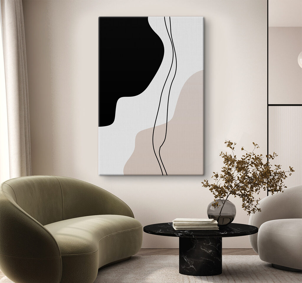 Perfil negro entre contornos en un interior