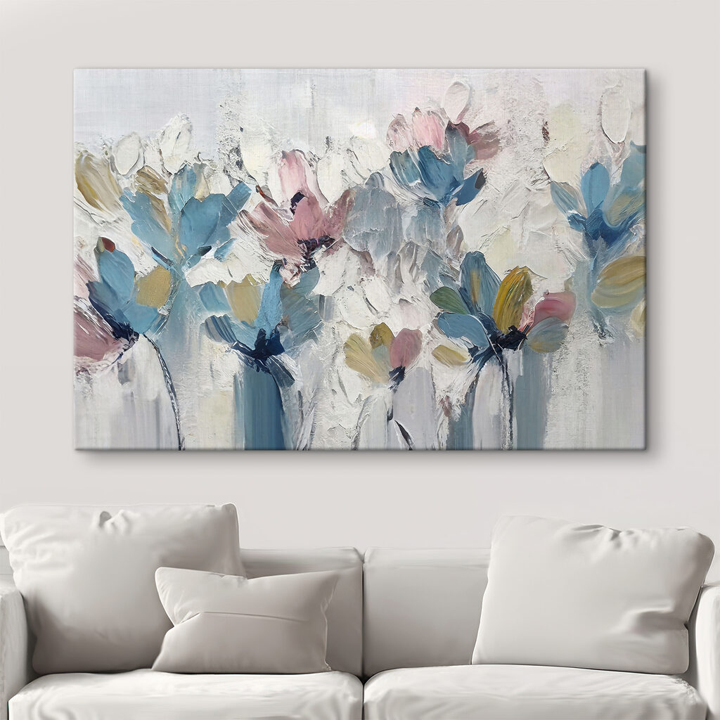 Flores de trazos gruesos en un interior