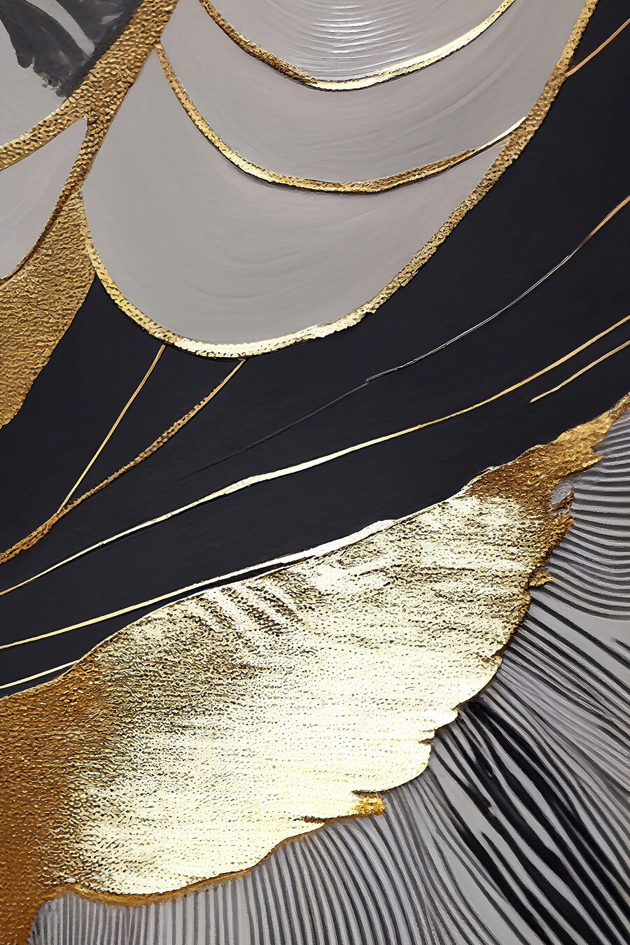 Oro entre pliegues oscuros — diseño completo