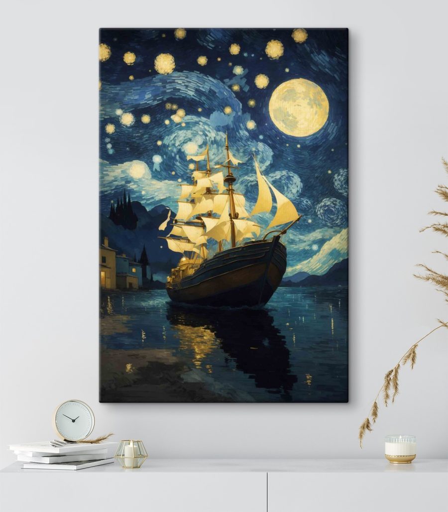 Velero bajo la luna — interior 1
